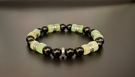 Black Tourmaline - Aventurine Bracelet I